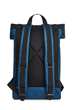 Blue large roll-top backpack in eco-leather with laptop pocket GARD 8011058 photo №6