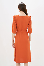 Ділова сукня міді FRENKI цегляного кольору під пояс із розрізом Garne 3038059 фото №3