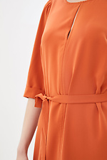 Ділова сукня міді FRENKI цегляного кольору під пояс із розрізом Garne 3038059 фото №4