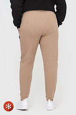 Утепленные зауженные штаны на флисе бежевого цвета Garne 3041059 фото №4
