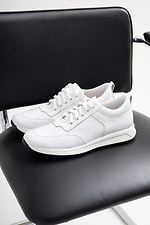 Men's sneakers made of genuine leather, white.  4206059 photo №1
