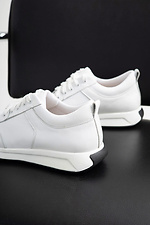 Men's sneakers made of genuine leather, white.  4206059 photo №3