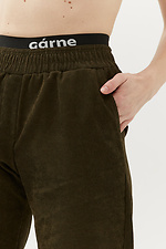 Zielone sztruksowe spodnie z szerokimi nogawkami AVELLA z wysokim stanem Garne 3040060 zdjęcie №5