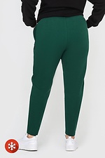Утепленные зауженные штаны на флисе зеленого цвета Garne 3041060 фото №4