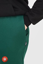 Утеплені завужені штани на флісі зеленого кольору Garne 3041060 фото №5