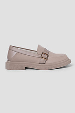 Stylish beige suede shoes with buckle  4206060 photo №3