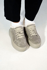 Women's light-colored winter sneakers made of genuine suede  4207060 photo №2
