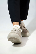Women's light-colored winter sneakers made of genuine suede  4207060 photo №4