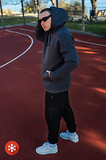 Bless 3 Men's Warm Hoodie Ash Blue Teamv 8034060 photo №6