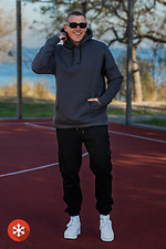 Bless 3 Men's Warm Hoodie Ash Blue Teamv 8034060 photo №7