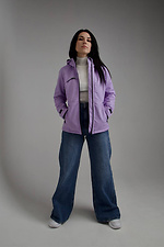 Короткая осенняя куртка парка лилового цвета с капюшоном. AllReal 8042060 фото №2