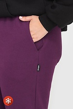 Утепленные зауженные штаны на флисе фиолетового цвета Garne 3041061 фото №4