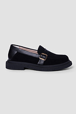Stylish suede shoes with buckle black 4206061 photo №3