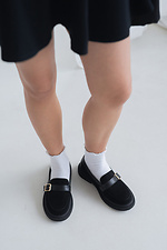Stylish suede shoes with buckle black 4206061 photo №4