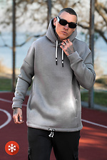 Warmer Herren-Kapuzenpullover mit MASKULT-Aufdruck in Grau Teamv 8034061 Foto №1