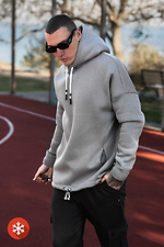 Warmer Herren-Kapuzenpullover mit MASKULT-Aufdruck in Grau Teamv 8034061 Foto №2
