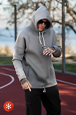 Warmer Herren-Kapuzenpullover mit MASKULT-Aufdruck in Grau Teamv 8034061 Foto №5