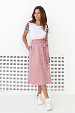 Summer midi skirt with ruffle waist and wide belt NENKA 3103062 photo №2