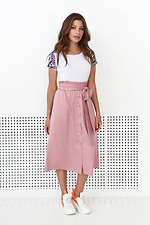 Summer midi skirt with ruffle waist and wide belt NENKA 3103062 photo №3