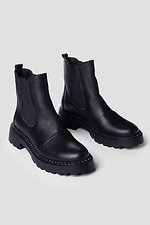 Women's leather Chelsea boots black  4206062 photo №1