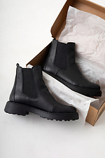 Women's leather Chelsea boots black  4206062 photo №6