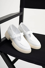 White leather low heels  4206063 photo №1