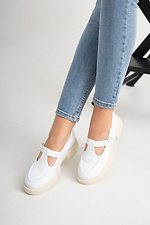 White leather low heels  4206063 photo №2