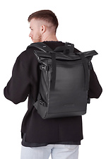 Черный большой рюкзак ролл-топ из эко-кожи GARD 8011063 фото №1