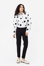 Short women's shirt CINDY with wide sleeves in white with black polka dots Garne 3042064 photo №2