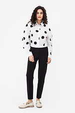 Short women's shirt CINDY with wide sleeves in white with black polka dots Garne 3042064 photo №4