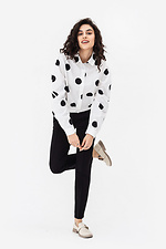 Short women's shirt CINDY with wide sleeves in white with black polka dots Garne 3042064 photo №7