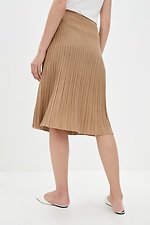 Knitted pleated midi skirt in beige  4038064 photo №3
