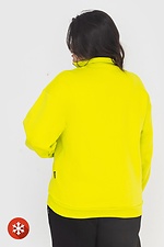 Утеплена жіноча кофта KAROLINA жовтого кольору, комір стійка на блискавці Garne 3041065 фото №4