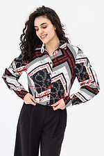 Women's cropped shirt CINDY with wide sleeves in print Garne 3042065 photo №1