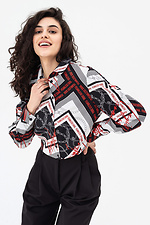 Women's cropped shirt CINDY with wide sleeves in print Garne 3042065 photo №5