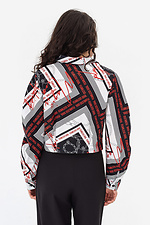 Женская укороченная рубашка CINDY с широкими рукавами в принт Garne 3042065 фото №6