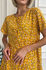 Желтое летнее платье из штапеля в мелкий цветочек NENKA 3103065 фото №3