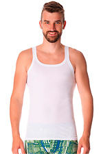 White cotton tank top for men with straps Emy 2021066 photo №1