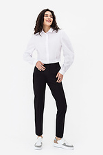 Укороченная женская рубашка CINDY с широкими рукавами белого цвета Garne 3042066 фото №4