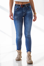 Jasnoniebieskie wiosenne jeansy z wysokim stanem  4009066 zdjęcie №1