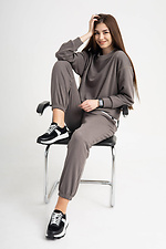 Women's sneakers black in a combination of leather and suede 4206066 photo №4