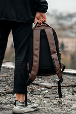 Компактный рюкзак унисекс шоколадного цвета из качественной искусственной кожи SamBag 8045066 фото №4