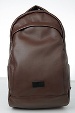 Компактный рюкзак унисекс шоколадного цвета из качественной искусственной кожи SamBag 8045066 фото №5