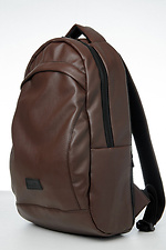 Компактный рюкзак унисекс шоколадного цвета из качественной искусственной кожи SamBag 8045066 фото №6