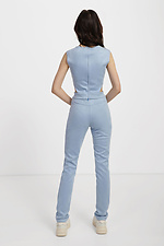 Suede women's suit THIERRY: top and high pants in blue Garne 3040067 photo №2