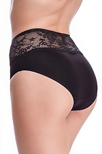 Women's high-rise cotton slip-on panties with lace ORO 4027067 photo №2