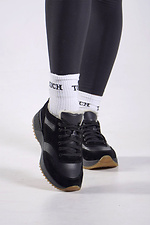 Schwarze Winterstiefel aus Leder und Wildleder 4207067 Foto №1
