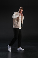 Men's bomber jacket with buttons Oversize Petlia 23 Sandy with milky Teamv 8034067 photo №4