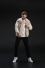 Men's bomber jacket with buttons Oversize Petlia 23 Sandy with milky Teamv 8034067 photo №5