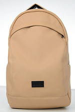 Compact beige unisex backpack made of high quality faux leather SamBag 8045067 photo №2